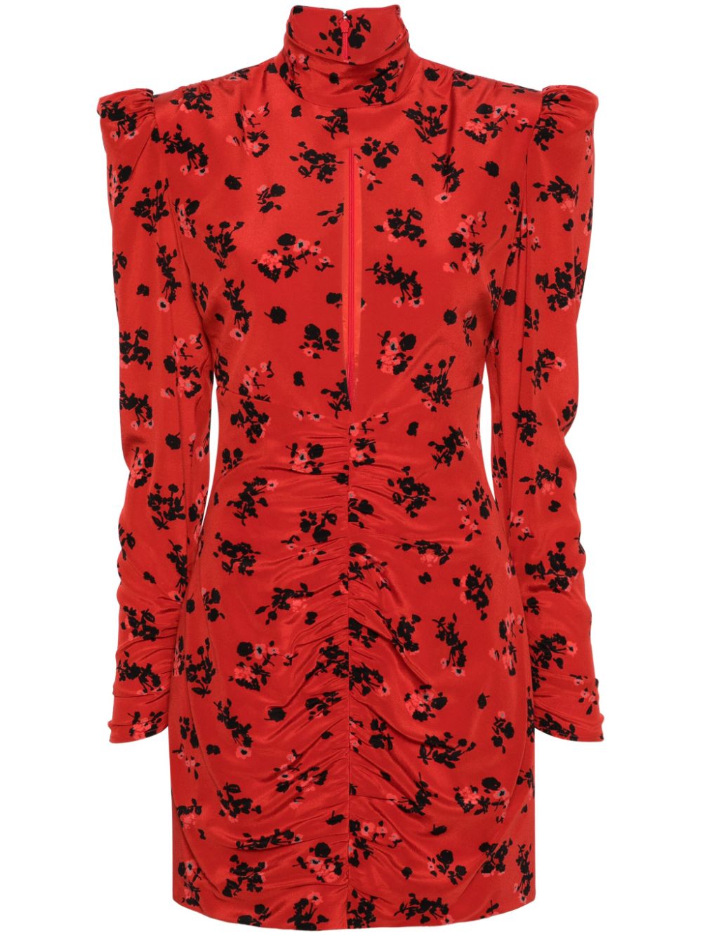 Red Floral print mini dress women ALESSANDRA RICH